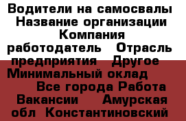 Водители на самосвалы › Название организации ­ Компания-работодатель › Отрасль предприятия ­ Другое › Минимальный оклад ­ 45 000 - Все города Работа » Вакансии   . Амурская обл.,Константиновский р-н